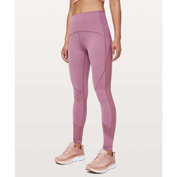 Lululemon Clear the court Leggings Figue Pink size 6 - Picture 2 of 12